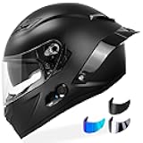 Bluetooth Motorcycle Helmet with Clear, Tinted, Iridium Shields