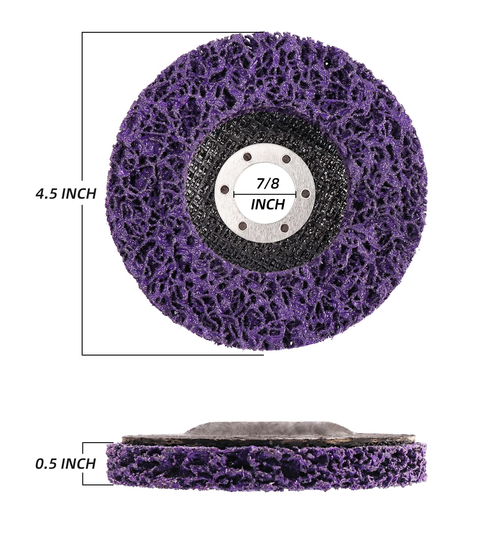 Dischi a strisce abrasivi 4,5" x 7/8" per smerigliatrice angolare, confezione da 5