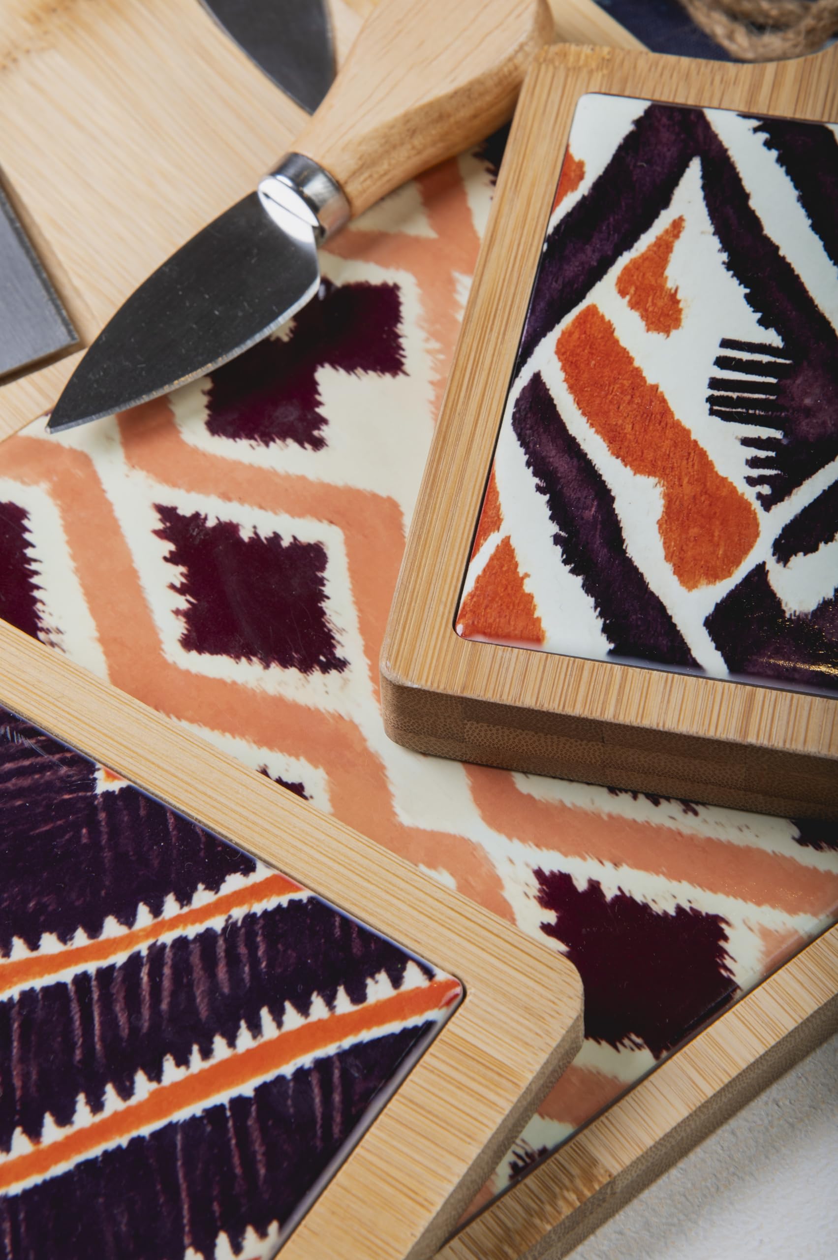 Tabla de cortar rectangular de 40 x 12,5 cm de cerámica y bambú, Malindi