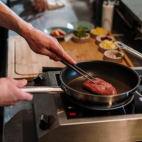 Miniatura 4 de 2 pinzas largas y finas de 12 pulgadas para cocinar, pinzas de acero inoxidable para cocina y cocina, color negro