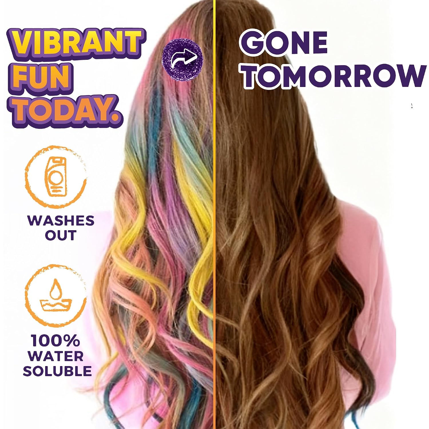 EPIC Hair Chalk, 12 Large Dust-Free and Vibrant Colors, Washable Temporary Hair Color, Non-Toxic Cosmetic Grade, Face and Body Safe