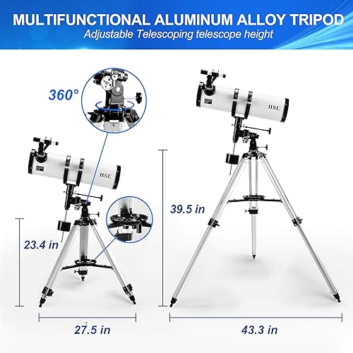 Miniatura 3 de HSL Telescopio 150EQ Newtoniano Reflector Telescopio para adultos, telescopios profesionales de apertura de 5.906 in para adultos Astronomía, viene