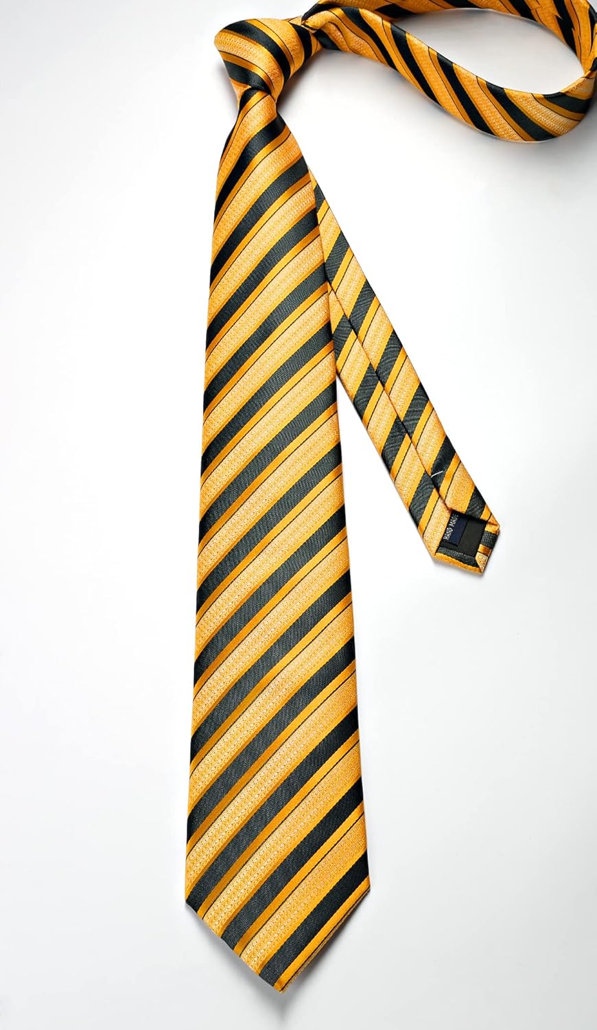 Enlision Mens Ties Stripe Tie and Pocket Square Set Classic Formal Woven Neckties Handkerchief Cufflinks Wedding - Image 5