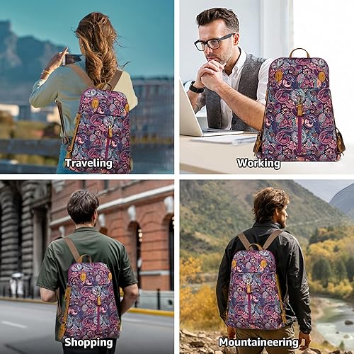 Miniatura 5 de KL928 Mochila de lona vintage para hombres y mujeres, mochila para laptop, mochilas de viaje, al aire libre, Pañuelo