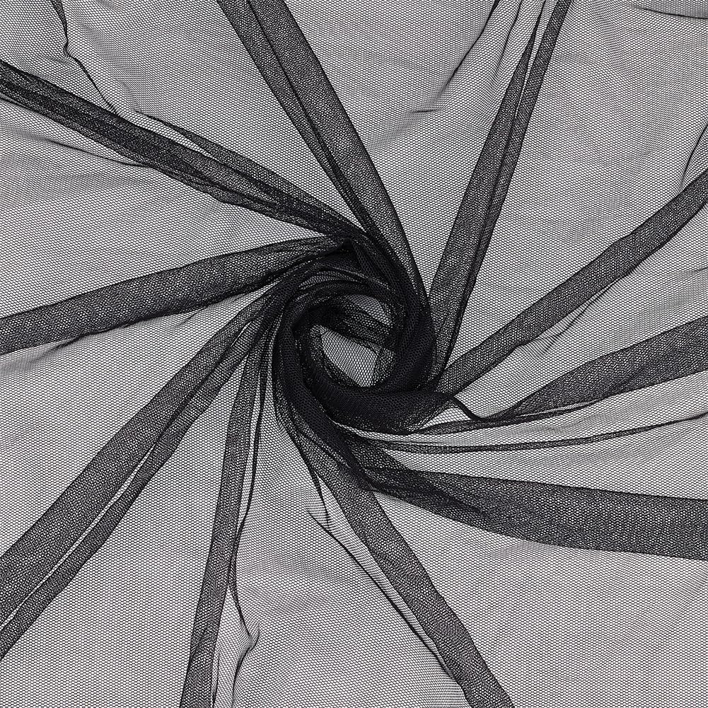 OLYCRAFT 2m/2.2 Yards Black Micro Mesh Fabric 1.6~1.7m Wide No Stretch Net Fabric Mesh Polyester Mesh Sheer Tulle Lace Fabric for Gift Wrapping DIY Sewing Crafts Wedding Party Decorations