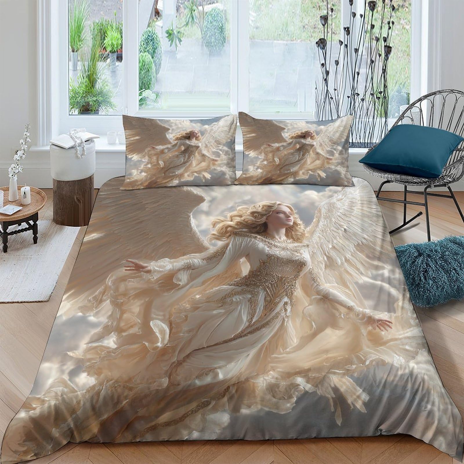 Parure de lit ailes d'ange 3D King 220x240 pour chambre ado branchée