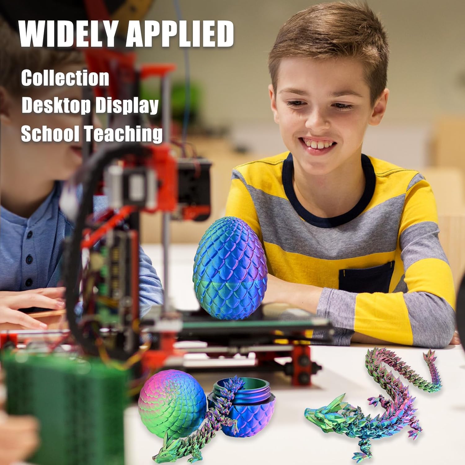 3D Printed Dragon Eggs with Dragon Inside, EasterBasket Stuffers for Kids and Teens, Unique Easter Gifts for Boys & Girls, Articulated 3D Dragon Toys with 3D Dragon Eggs, Red Green Blue