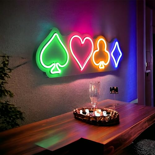 Cartel de neón de Gambler Poker, hecho a mano, con luz de neón LED, para decoración de pared para sala de juegos, deportes, bar, sala de estar,