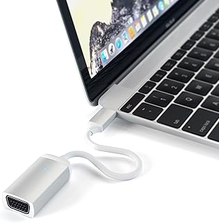 Satechi Type-C VGA USB-C Cable Adapter 1080p/60Hz - Compatible with 2018 MacBook Air, 2018 iPad Pro, 2016/2017/2018 MacBook Pro/MacBook, Microsoft Surface Go and More (Silver)