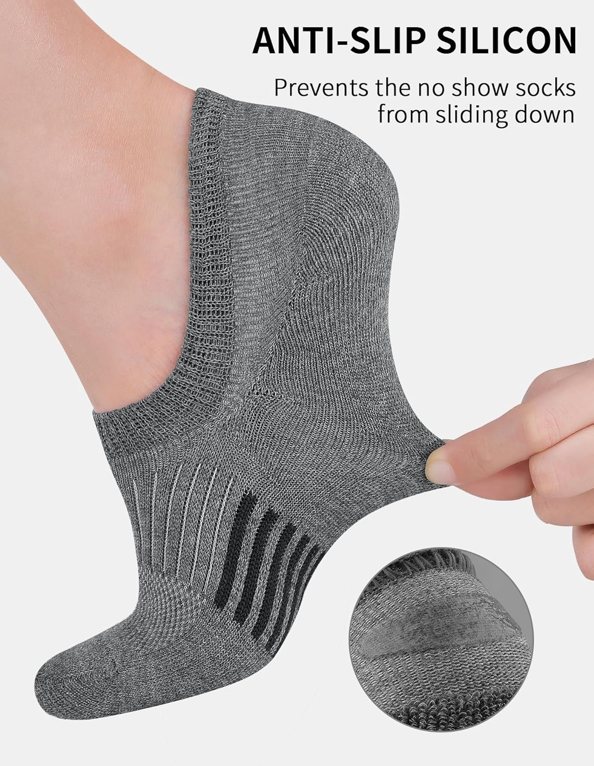 Airacker No Show Socks Womens Athletic Cushioned Low Cut Sports Running Ankle Socks for Women 6 Pairs - Image 5