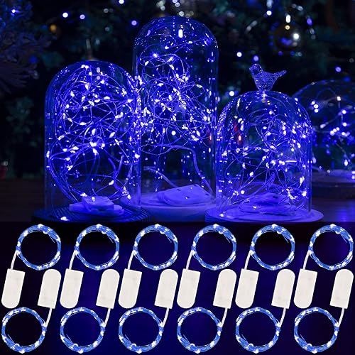 Miniatura 7 de HXWEIYE Paquete de 6 Luces de Hadas Blancas a Batería con Control Remoto y Temporizador, 7 pies 20 LED Luces de Cadena Mini Luces para Frascos