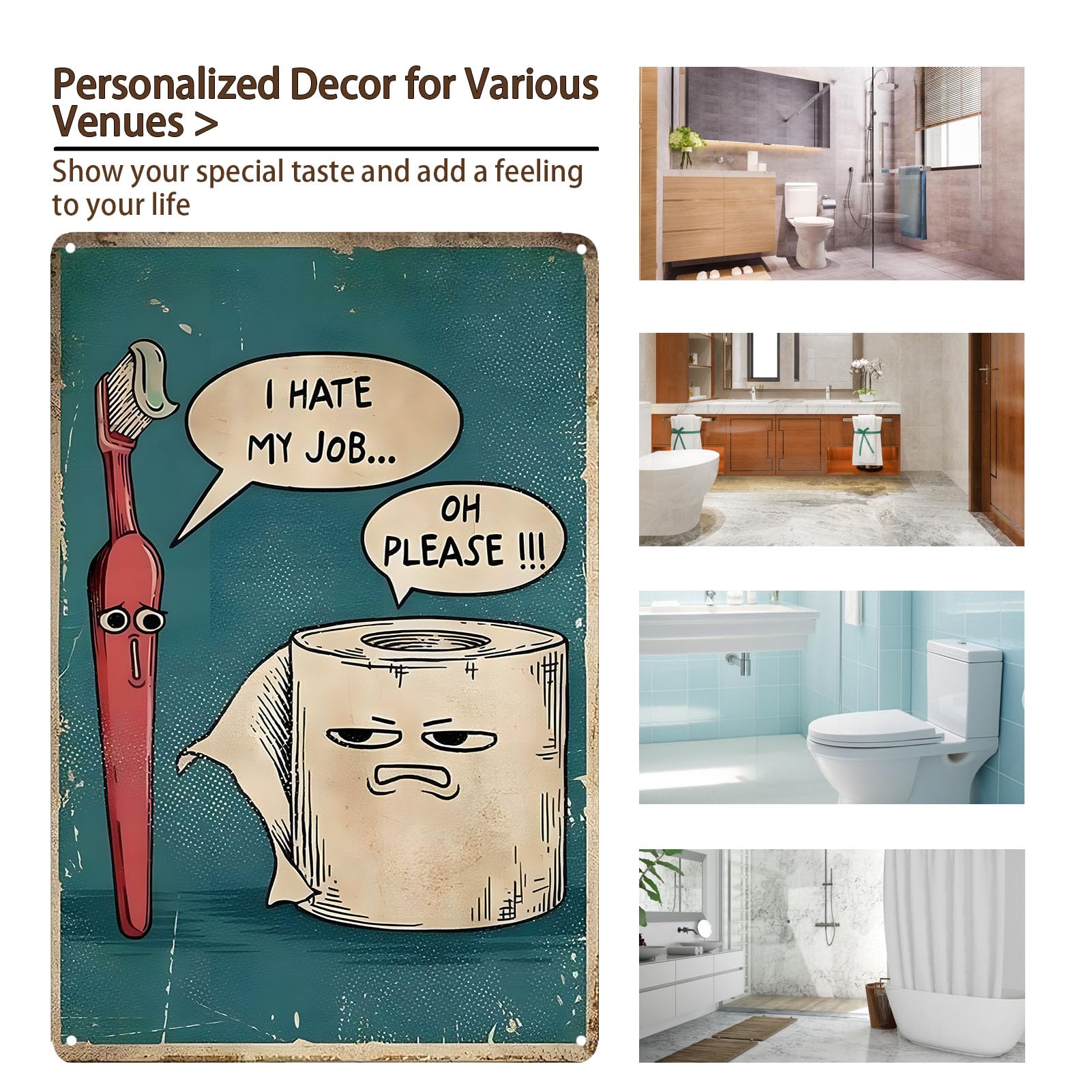Lustiges Badezimmer-Schild Aus Metall – „This Is A Bathroom Not An Internet Cafe“ – 20,3 X 30,5 Cm