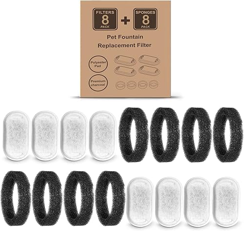 Miniatura 7 de Filtros de fuente de agua para gatos de 1083.2L y 67oz2L de acero inoxidable para mascotas, dispensador de agua para mascotas, filtro de repuesto