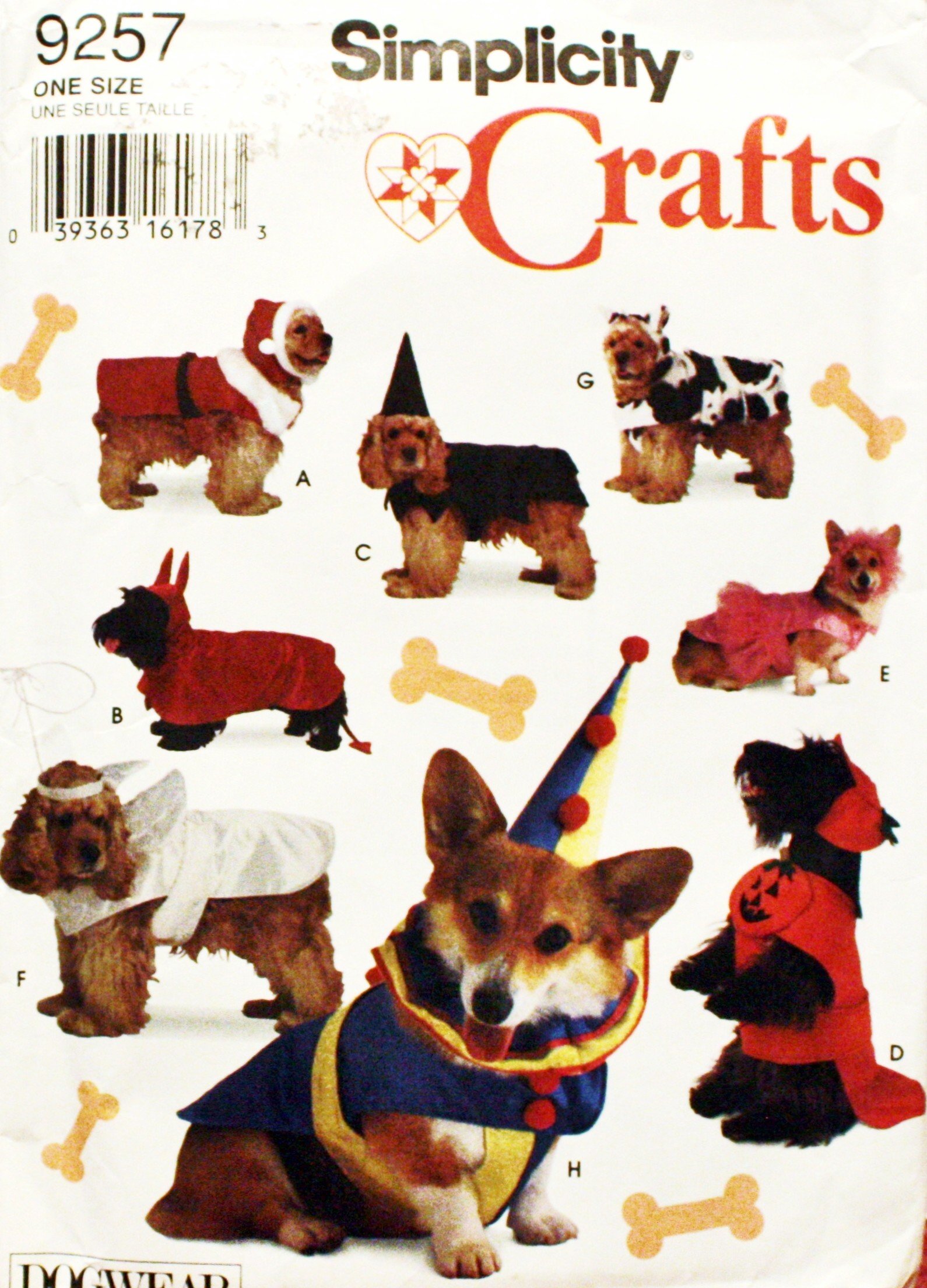 Patron de couture Simplicity 9257 vêtement chien pour fête et carnaval
