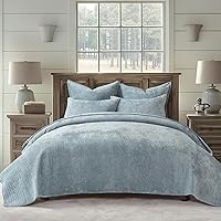 Vista 6 de EVERGRACE Velvet Quilt Set Queen Size, Luxurious Soft Quilted Bedding Sets, Lightweight Velvet Comforter for All Season, Striped Channel Bedspread
