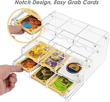 4 Shelf Acrylic Card Tray Organizer, Resource Card Holder Compatible with Catan Settlers Board Game