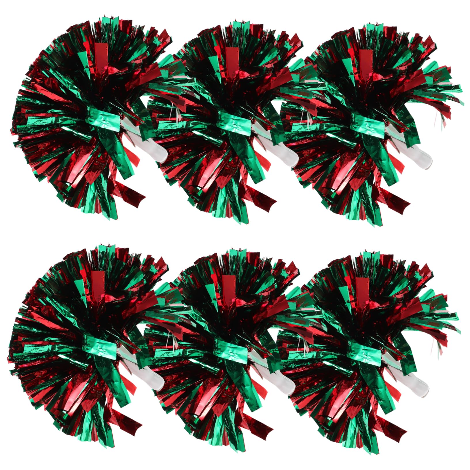 HANABASS Portable Cheerleading Props 6pcs Hand-cranked Pom Poms Cheerleading Accessories for Dance