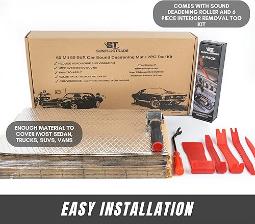 Miniatura 6 de Amortiguador de sonido para automóviles, alfombrilla amortiguadora de sonido, aislamiento de ruido automotriz de butilo y material de amortiguación