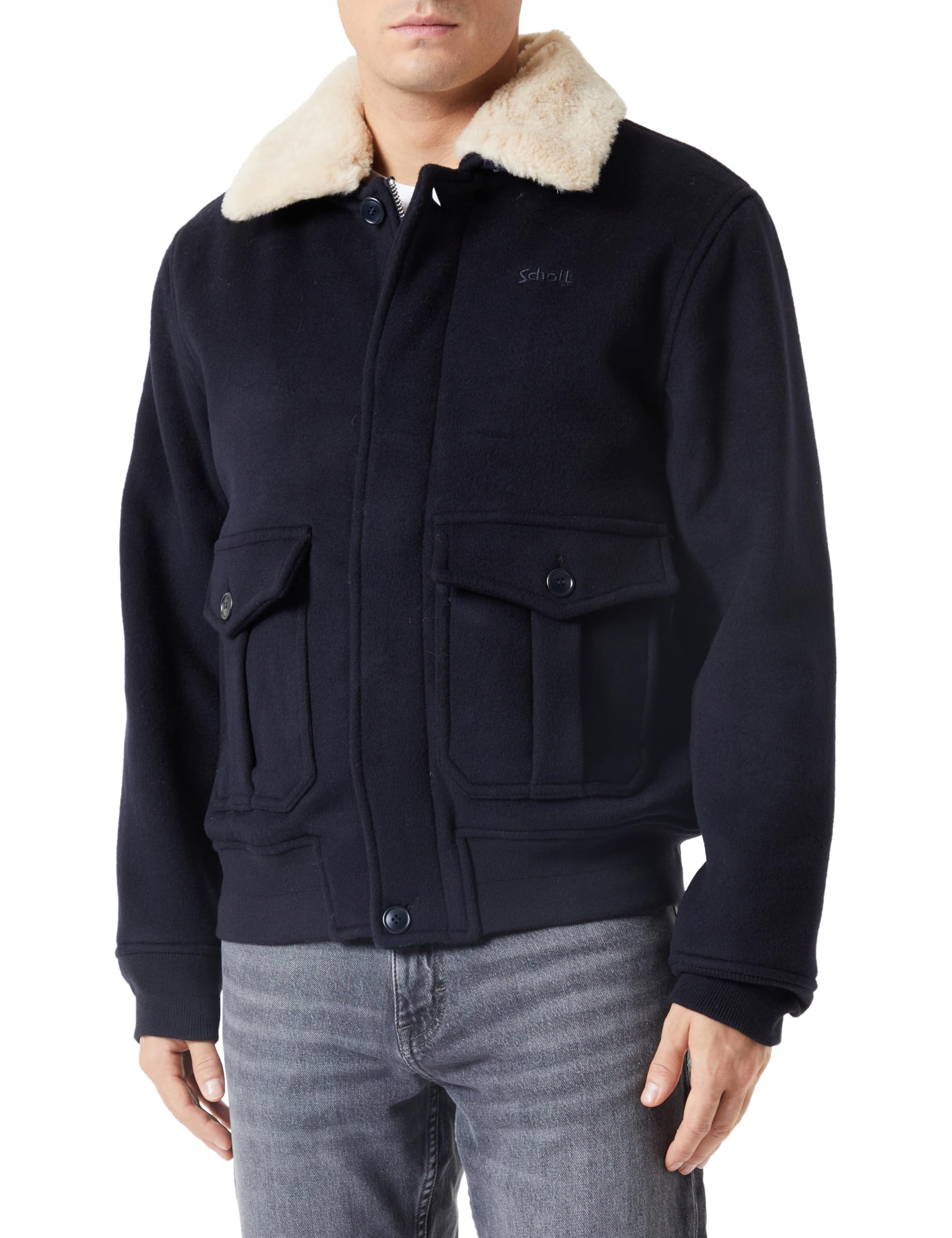 Schott Nyc Men's Navy Blue Airguard Navy Jacket Xl, Xl