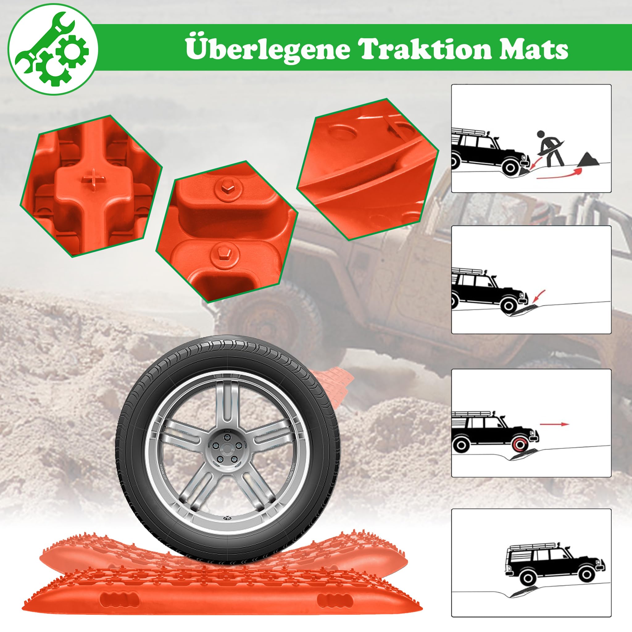 2 Supporti Per Trazione - Per Auto, Camper E Fuoristrada, In Plastica Resistente, Con Custodia - Foto 11