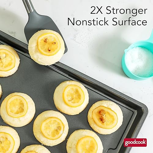 Miniatura 6 de GoodCook PRO - Bandeja grande para hornear, antiadherente, resistente a la deformación y a los arañazos, apta para lavavajillas, construcción de