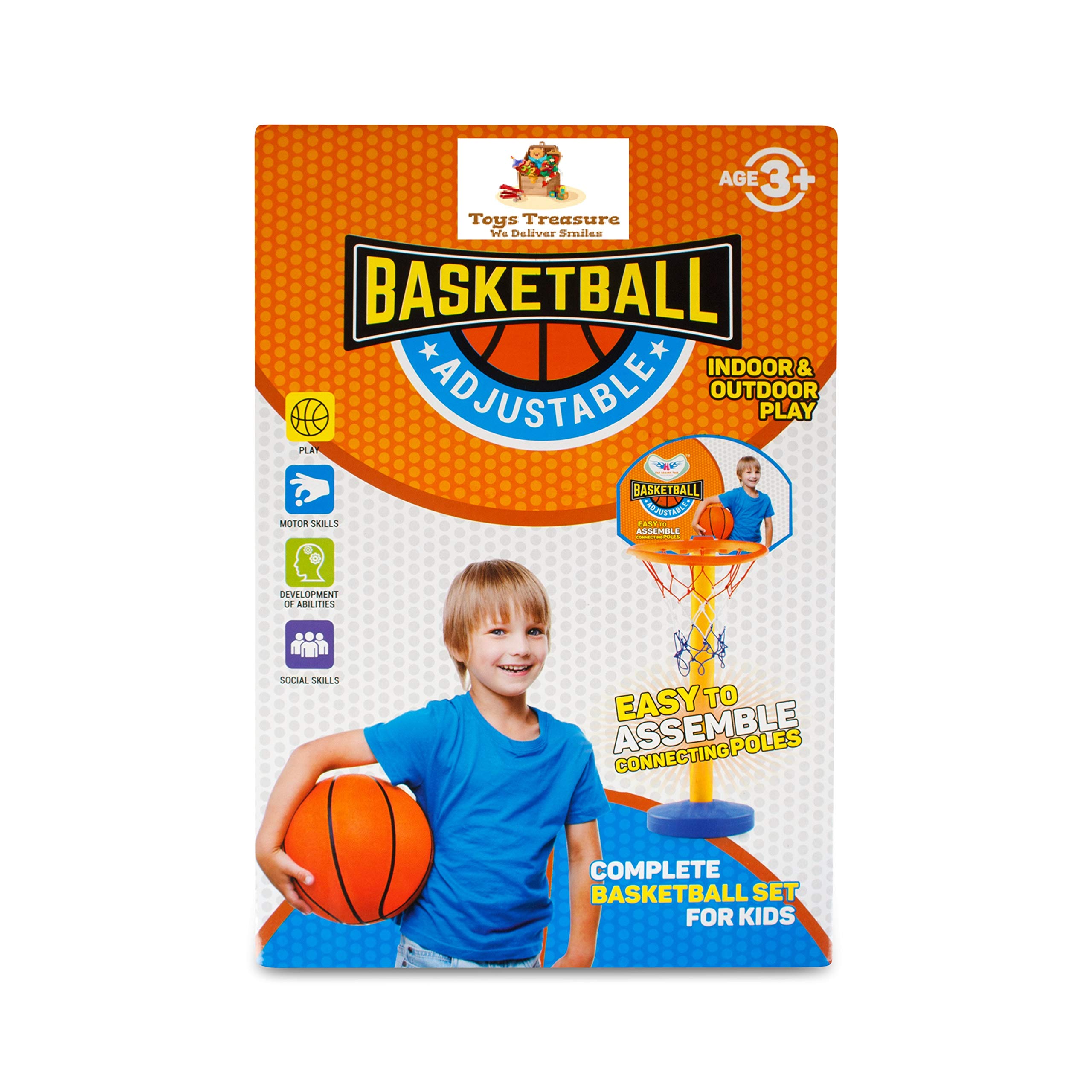 Toys Treasure Basketball for Kids - Home Adjustable basketball Set for Kids with Stand and Ball Pack of 1 (B08PZRBDC6) Amazon Price History, Amazon Price Tracker