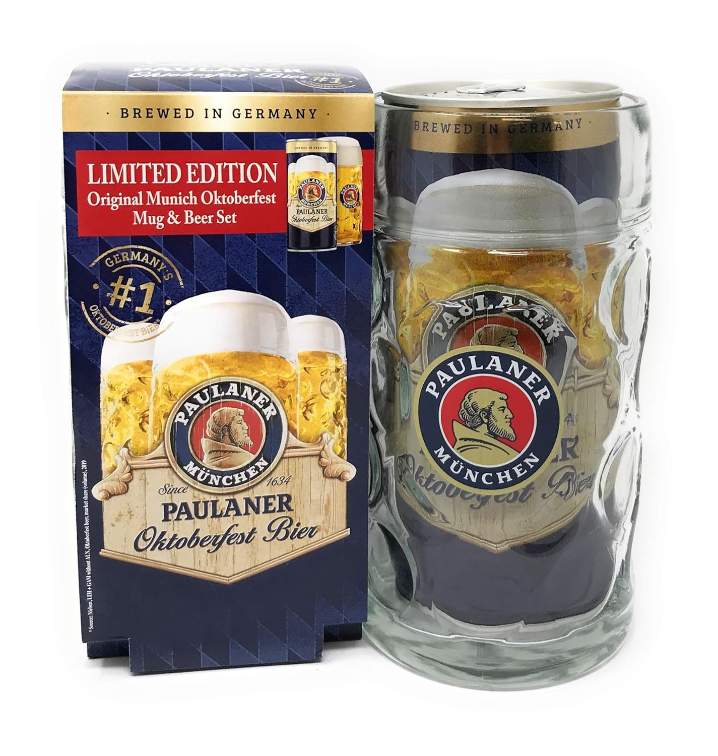 PAULANER Oktoberfest Bier Mug & Beer Set, 33.81 FZ Home