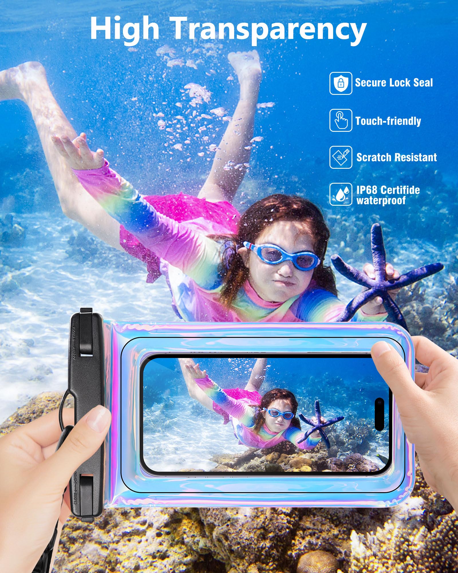 Pochette étanche Flottante Pour Smartphone - Compatible IPhone 15/14/13/12/11 Pro Max, Galaxy S22/S21 Jusqu'à 6,9 Pouces - Protection IPX8 Jusqu'à 30 Mètres