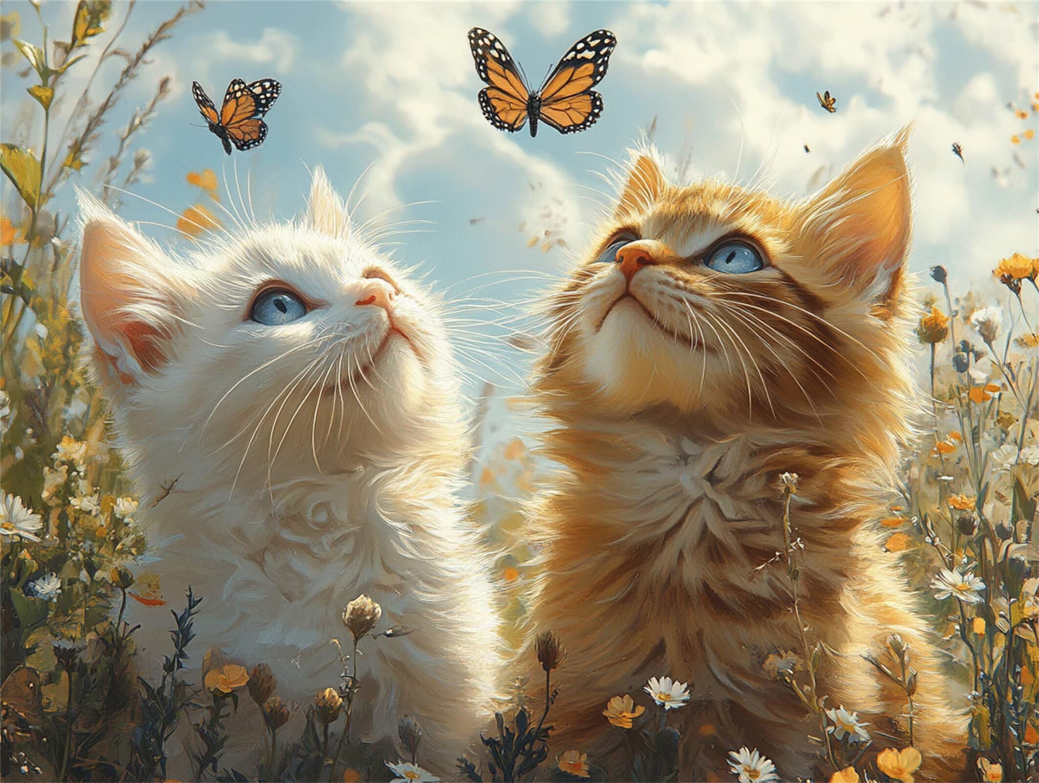 5000 sztuk puzzli dla dorosłych, gry rodzinne, kot motyl, n-503