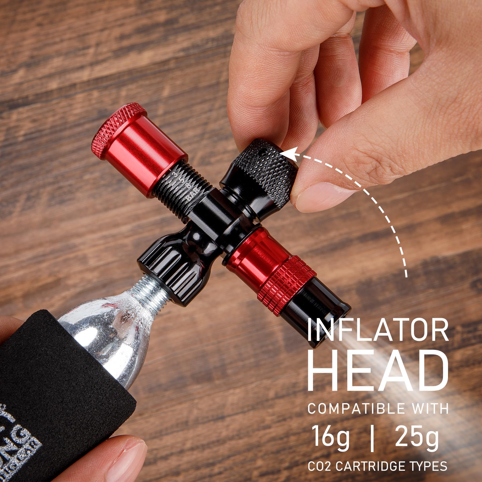 Cartouches de CO2 filetées, Cartouches de CO2 16g/25g avec Connexion filetée pour Tous Les gonfleurs de pneus de vélo CO2, Pompe à CO2 pour vélos de Route et de Montagne