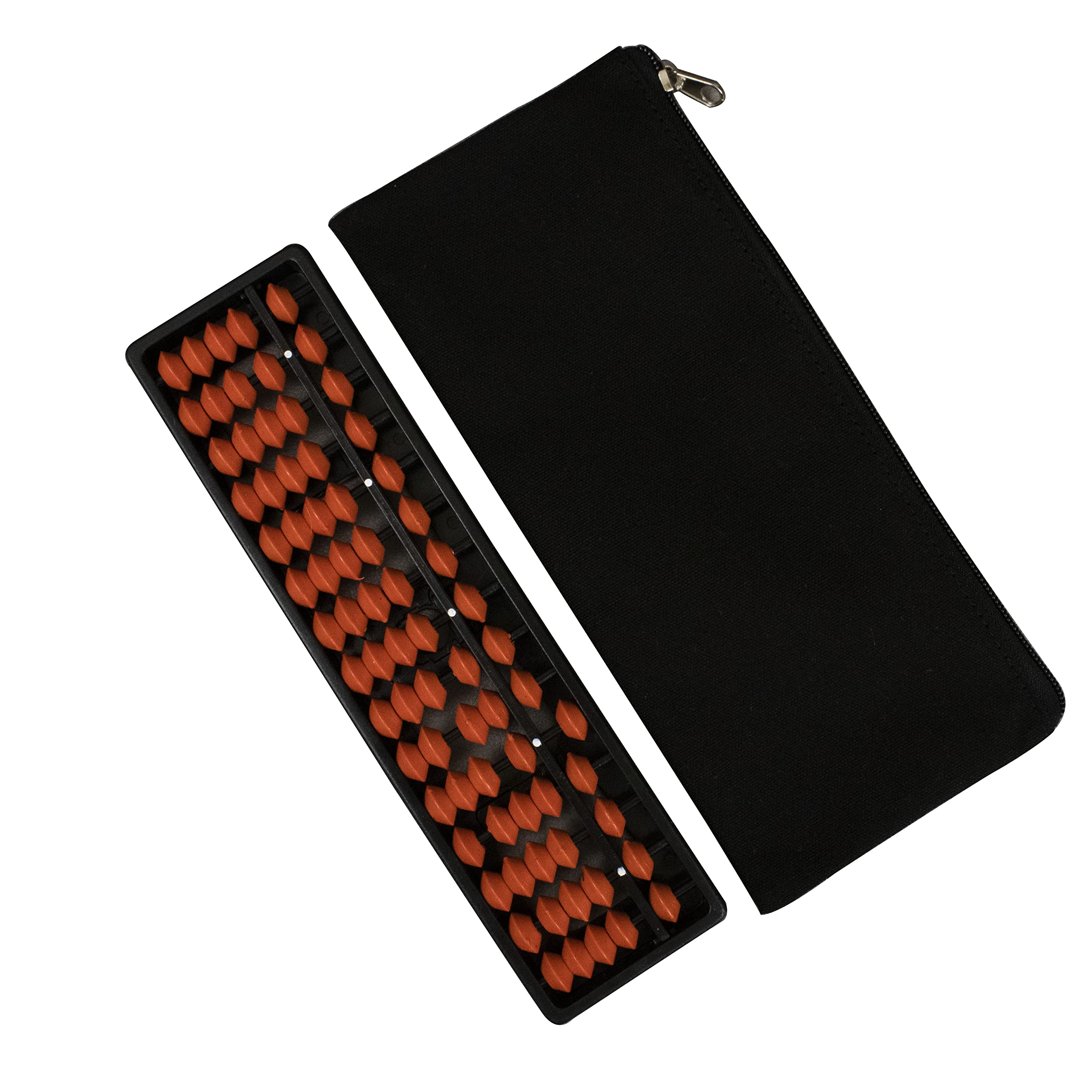 Spillbox Abacus Math Learning Kit for Kids 15 Rod Abacus with Canvas Pouch - Black (Brown)