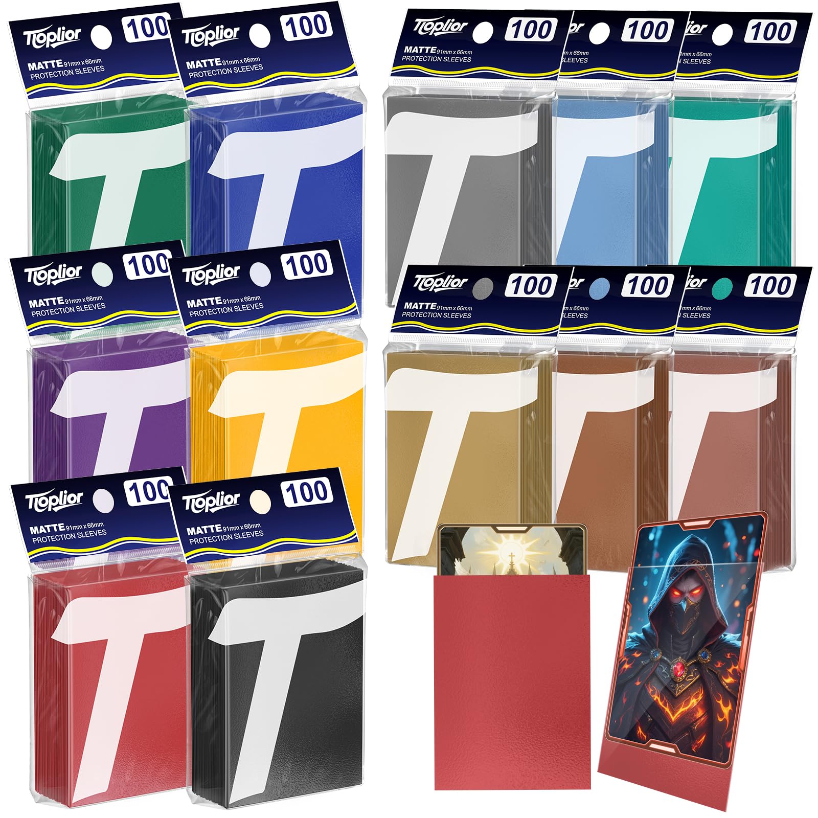 1200ct Matte Card Sleeves - Premium Card Protectors for Trading Cards, MTG, TCG,Magic, and Collectible Card Games - Soft Touch Finish for Smooth Shuffling and Handling