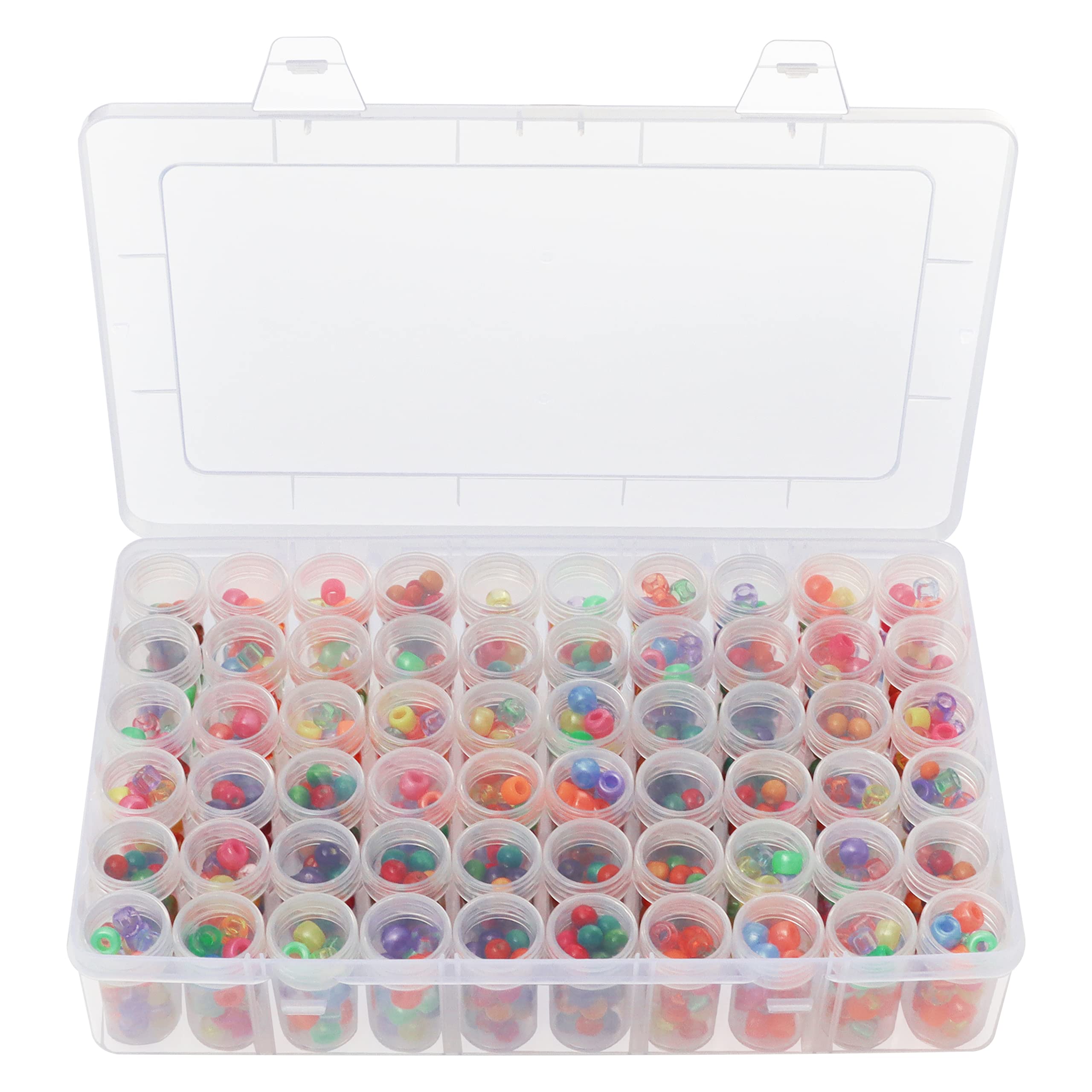 Kurtzy Scatola Con 60 Scomparti 10 Ml – Portaoggetti Trasparente Per Diamond Painting, Perline, Glitter E Nail Art