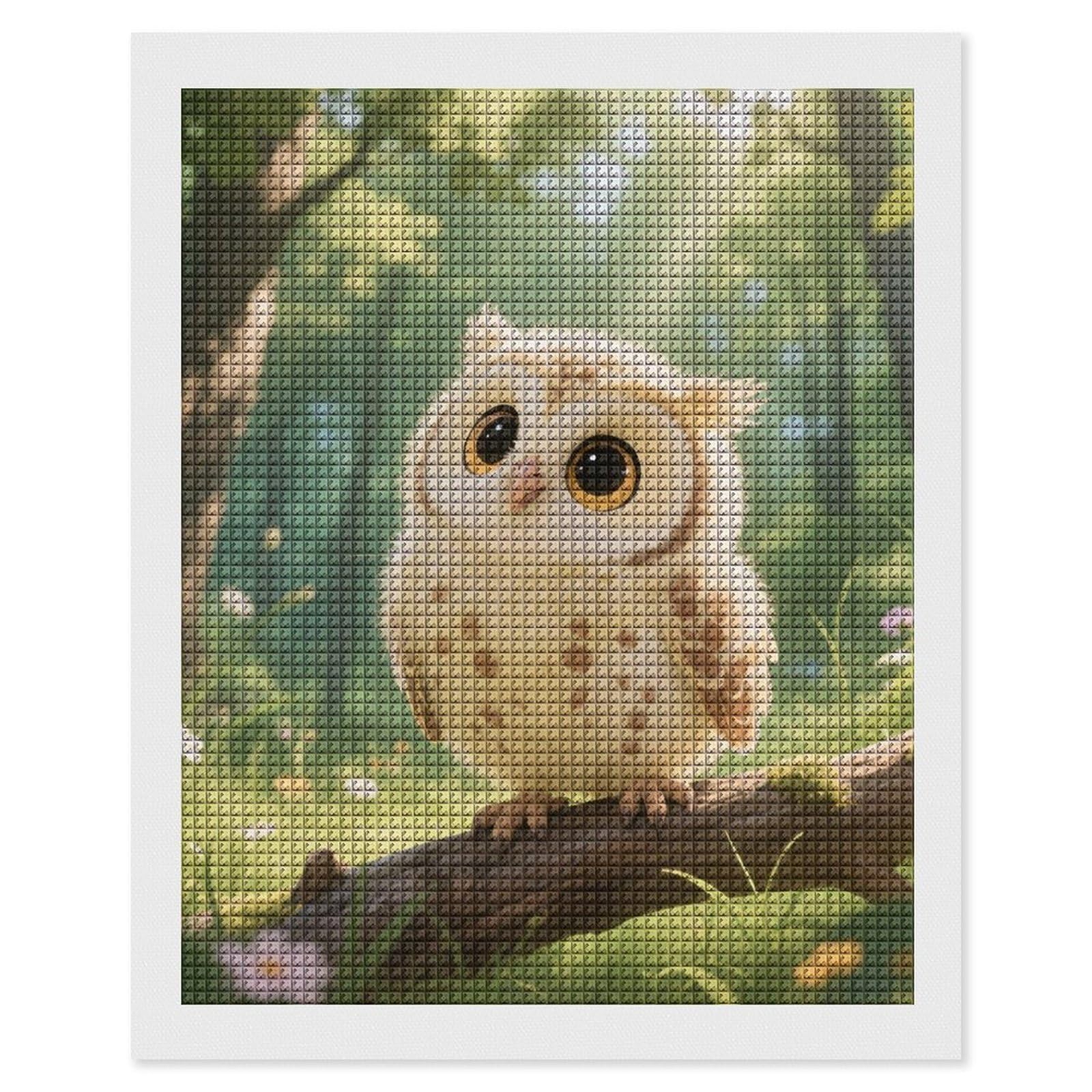 FodPand Cute Owl Cub 5D Diamond Painting Kits for Adults Beginners Full Drill Square Diamond Dots Pictures Gem Art Supplies for Home Wall Room Decoration DIY Craft Set Gift 16x20