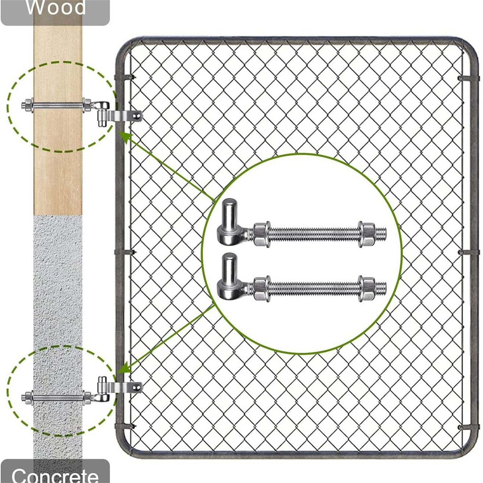 Pair Steel J Bolts Post Hinges Heavy Duty Gate Hinges Rustproof Door Hinges Corrosions Door Hinges For Outdoor Gate