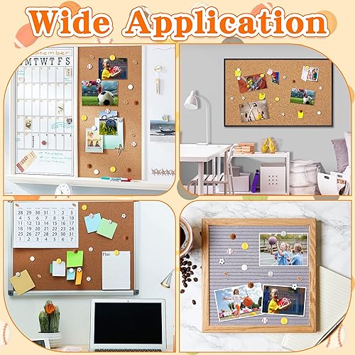 Miniatura 6 de 40 pines creativos de bola deportiva para tablero de corcho, mini alfileres de bola de resina decorativos, paquetes de pulgar de fútbol para tablón