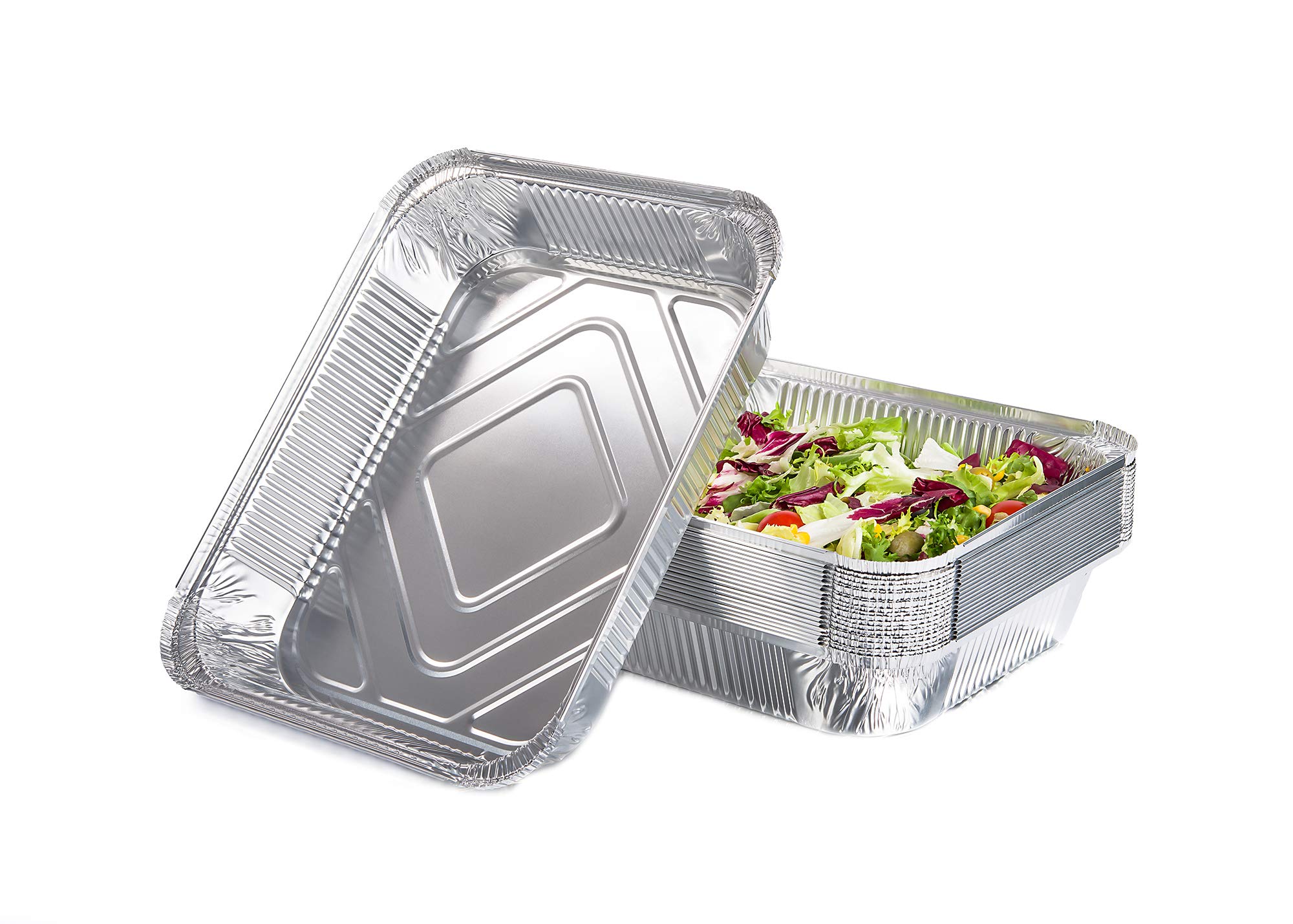 CONTITAL R31L Contenitori Alluminio Multiporzione | 8 Porzioni Vaschette Monouso | Teglie Microonde e Forno Usa e Getta | Ideali per Take Away e Asporto | 50 Pezzi Linea Professionale