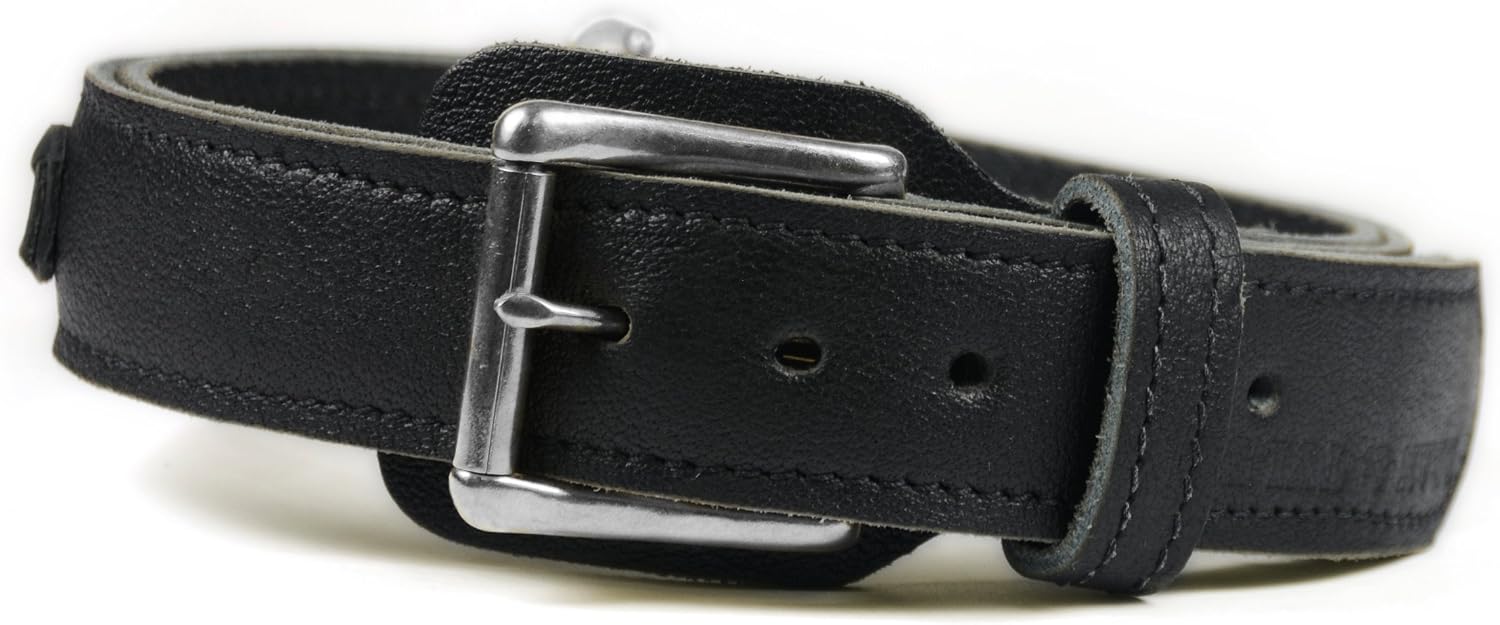 Dean & Tyler Braided Heaven Dog Collar with Double Ply Leather and Chrome Plated Steel Hardware, Size 34-Inch by 1-3/4-Inch, Fits Neck 32-Inch to 36-Inch, Black