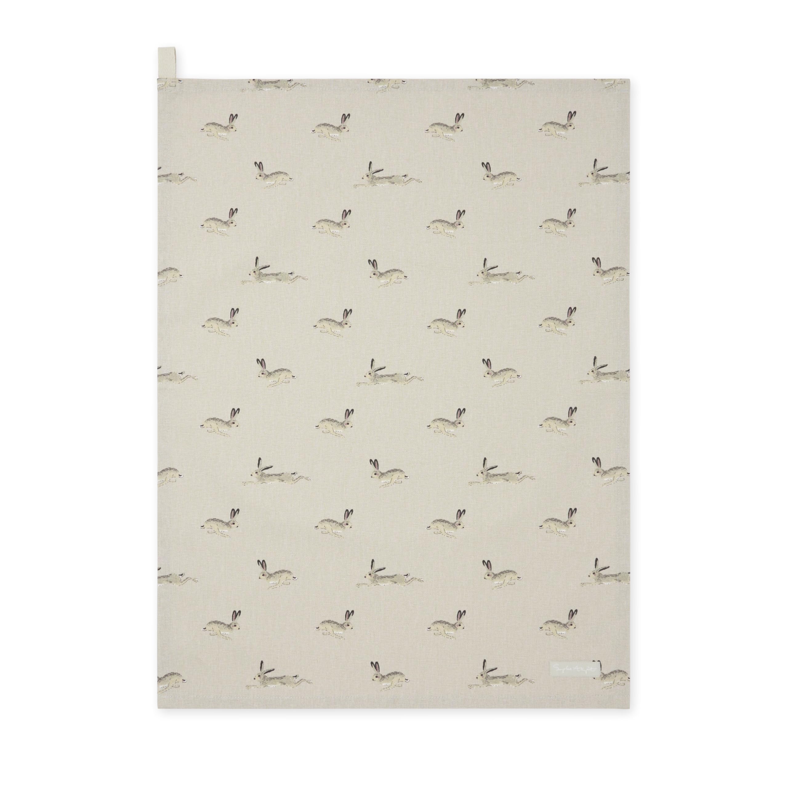 Sophie Allport Neutral Hare Tea Towel