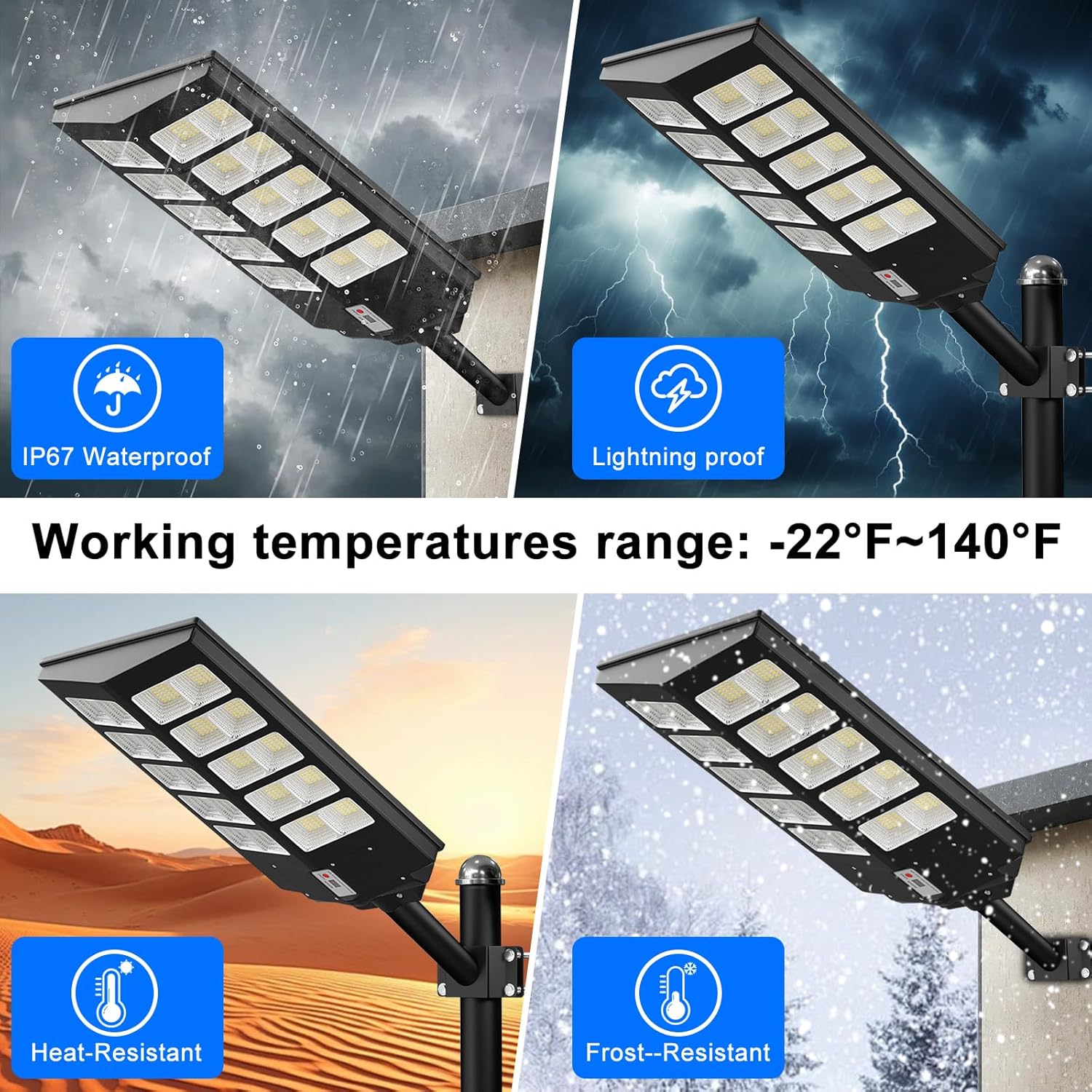 iodoo 6000W Solar Street Lights Outdoor Motion Sensor Wall Light - 400pcs LED True 60000LM Wide Angle Solar Lights, Waterproof IP66 Street Lights Solar Powered for Playground Yard(6000W)