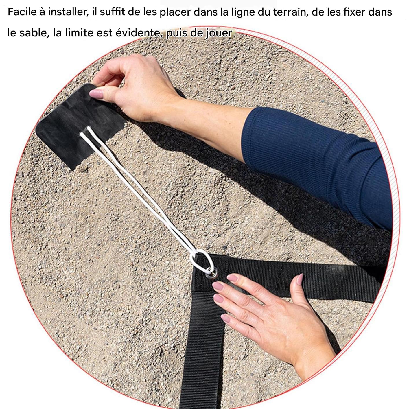 Líneas De Voleibol Playa Líneas Para Juegos De Vóley Playa En Canchas | Accesorios Entrenamiento Equipo Plegable para Canchas Deportivas Parque Universitario Jardín