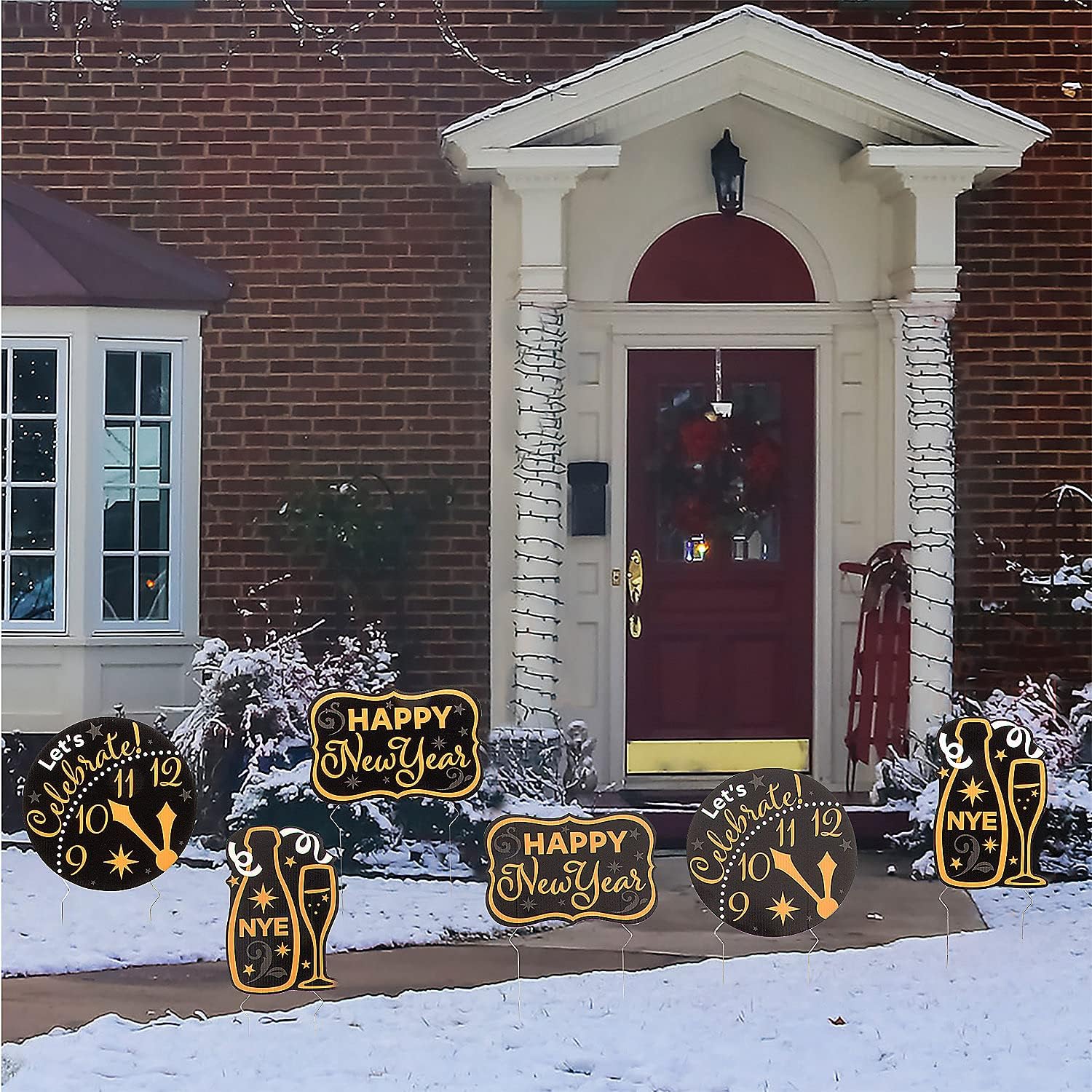 New Year’s Eve Sidewalk Signs - 6 Pieces