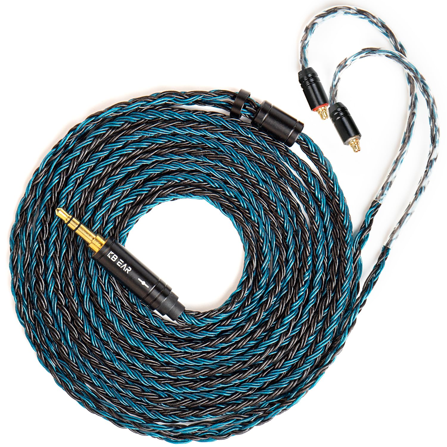 KBEAR ST16 Plus Earphone Cable 16 Core 5N OCC Silver-Plated Long IEM Cable for MMCX 3.5mm Plug Devices Fiio FH3 FH7 FH9 FA9 FH5S SE846 SE535 SE215 SE315 SE425 PRO W60 IE300 IE40PRO (MMCX 3.5MM)