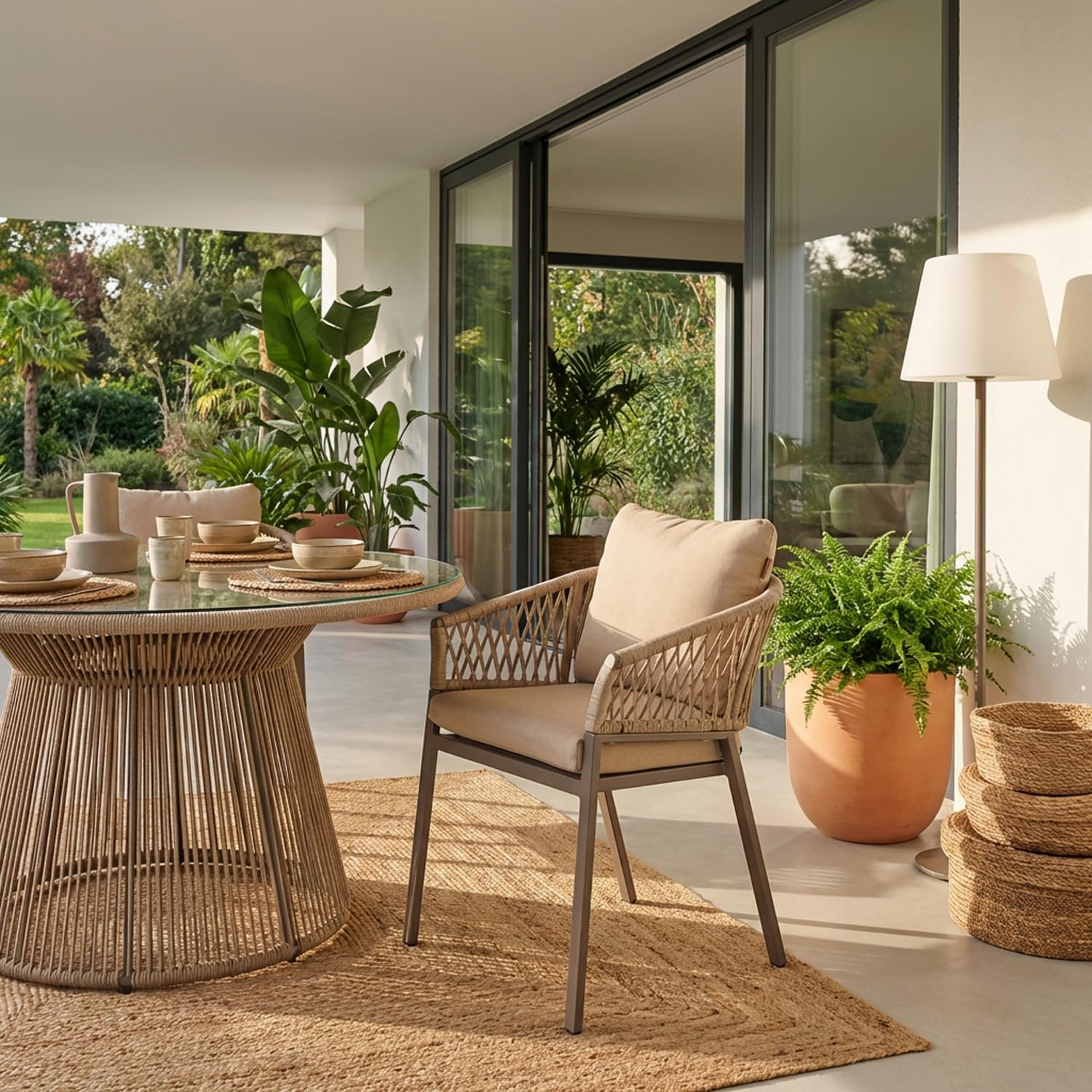 KASANOVA HESPERIDE Sedia da giardino con braccioli Oriengo beige beige