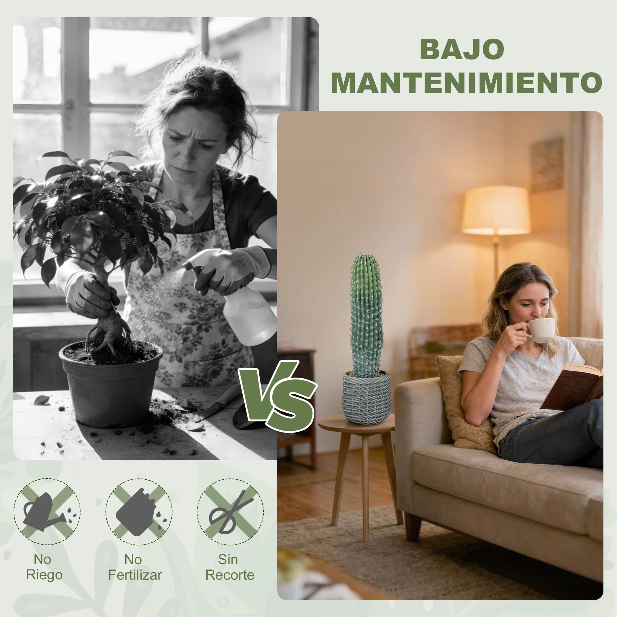 HOMCOM Cactus artificiale 66cm Pianta decorativa in vaso Interno Verde