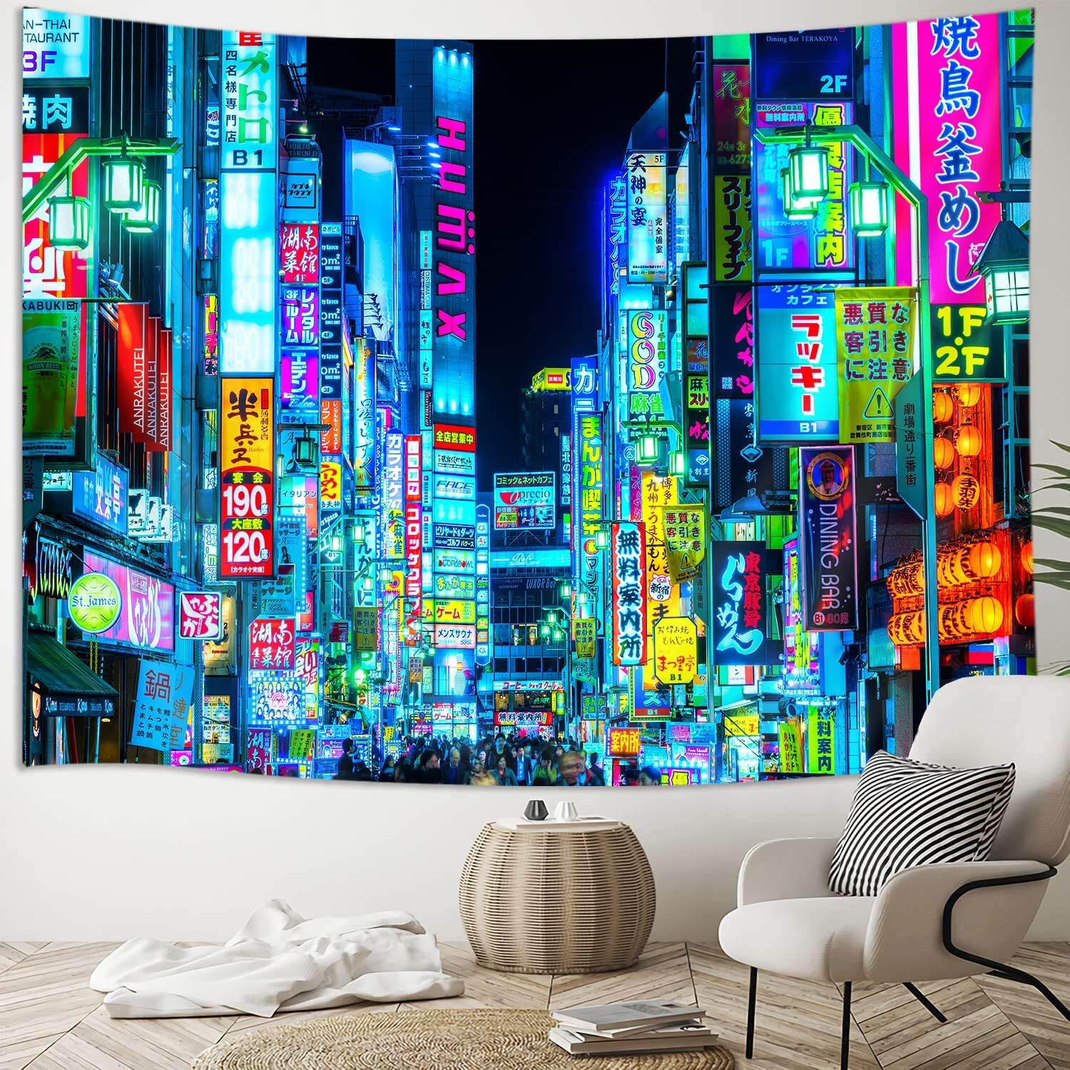 Amazon.com: iTapnoom Japanese Anime Tapestry Neon Punk Futuristic
