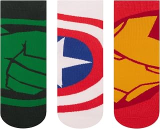 SocksXpress Marvel Avengers Men's High Ankle Socks|Pack of 3 Pairs|Red, Green, White|Iron Man, Captain America, Hulk|Offic... Price In India