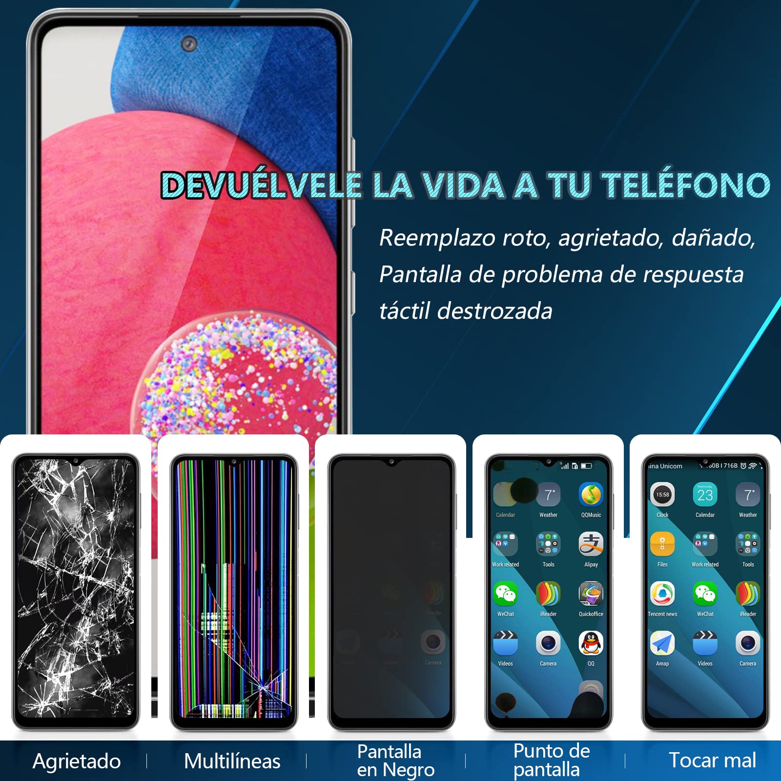 RongZy OLED para Samsung Galaxy A52s 5G A528B 2021 Pantalla Táctil LCD de Repuesto Ensamblaje Digitalizador Reemplazo para Samsung A52s con Herramientas de Reparación(Soporte Huellas Dactilares)