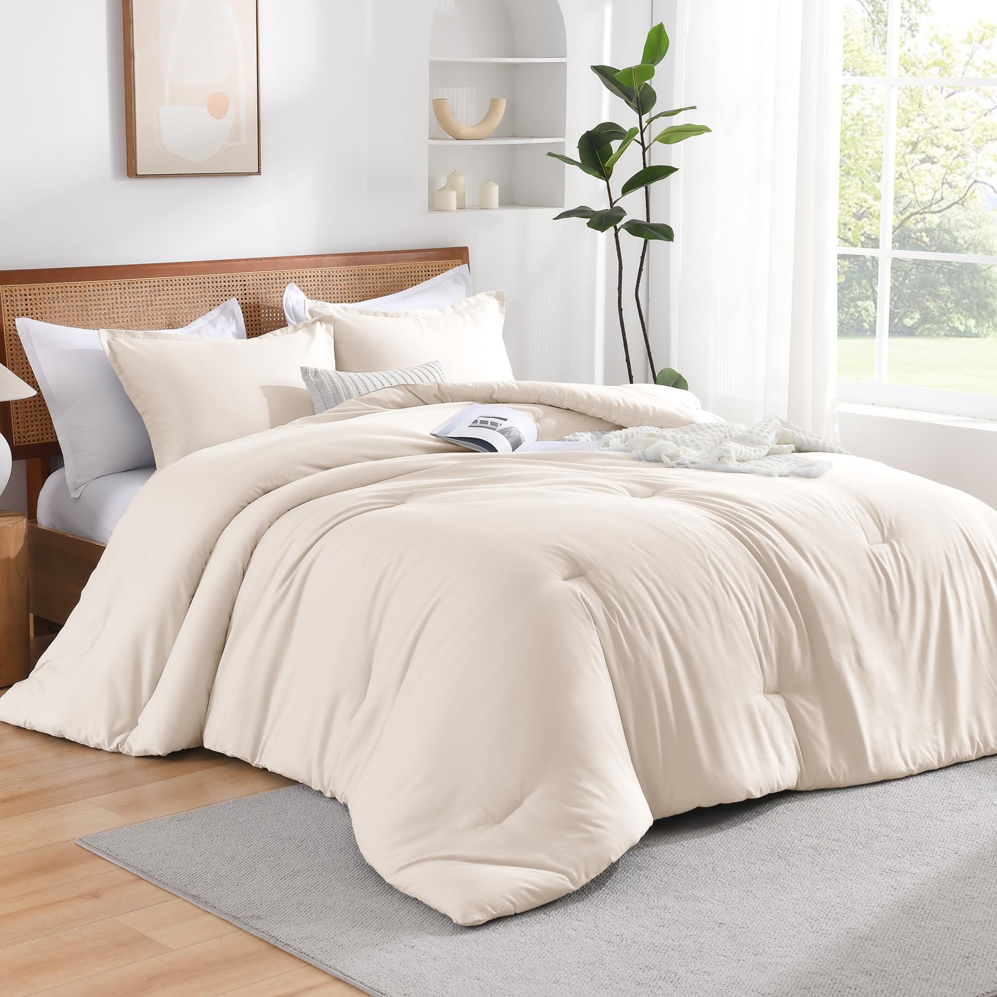 Andency Set copripiumino per letto queen size, leggero, soffice e bohémien, per letto matrimoniale, per tutte le stagioni, set di biancheria da letto per uomini e donne (228 x 228 cm piumino e 2