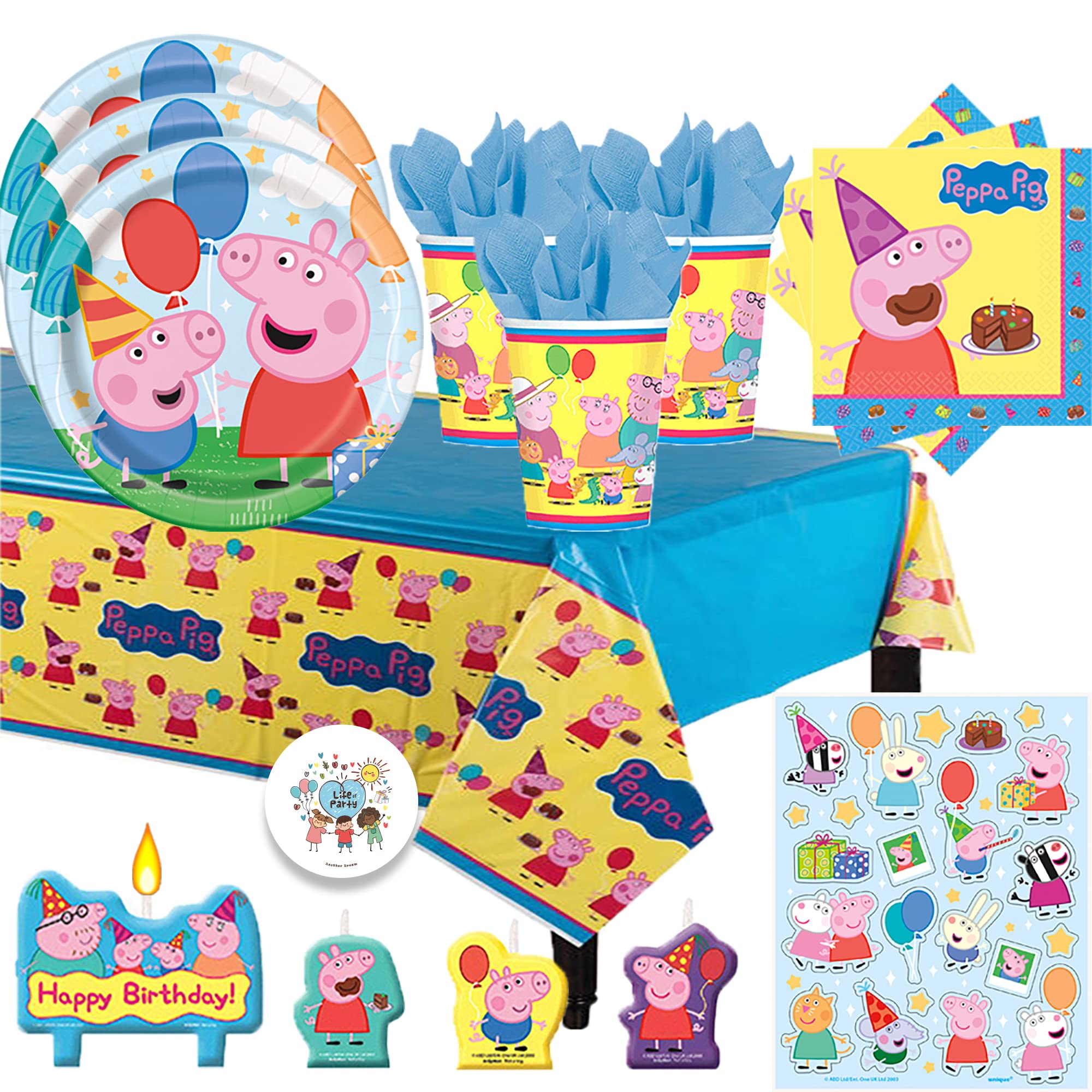 Peppa Pig Party Servietten – Packung Mit 16 Stück, Buntes Kinder-Motiv
